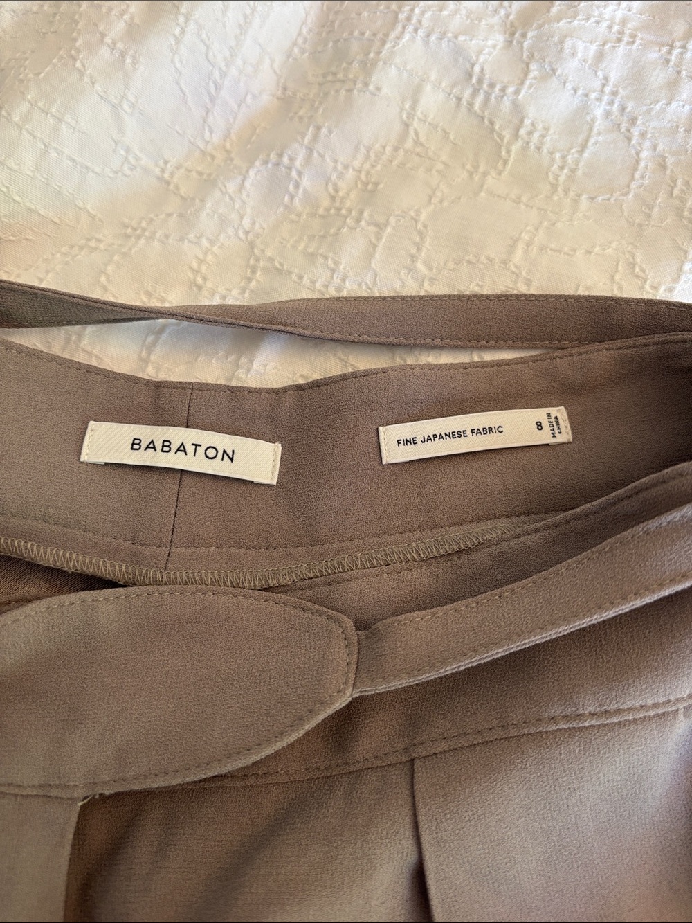 Babaton Cohen Wrap Pants Taupe Triacetate Wide Leg High Rise Mid  2000's Size 8 - Picture 7 of 14